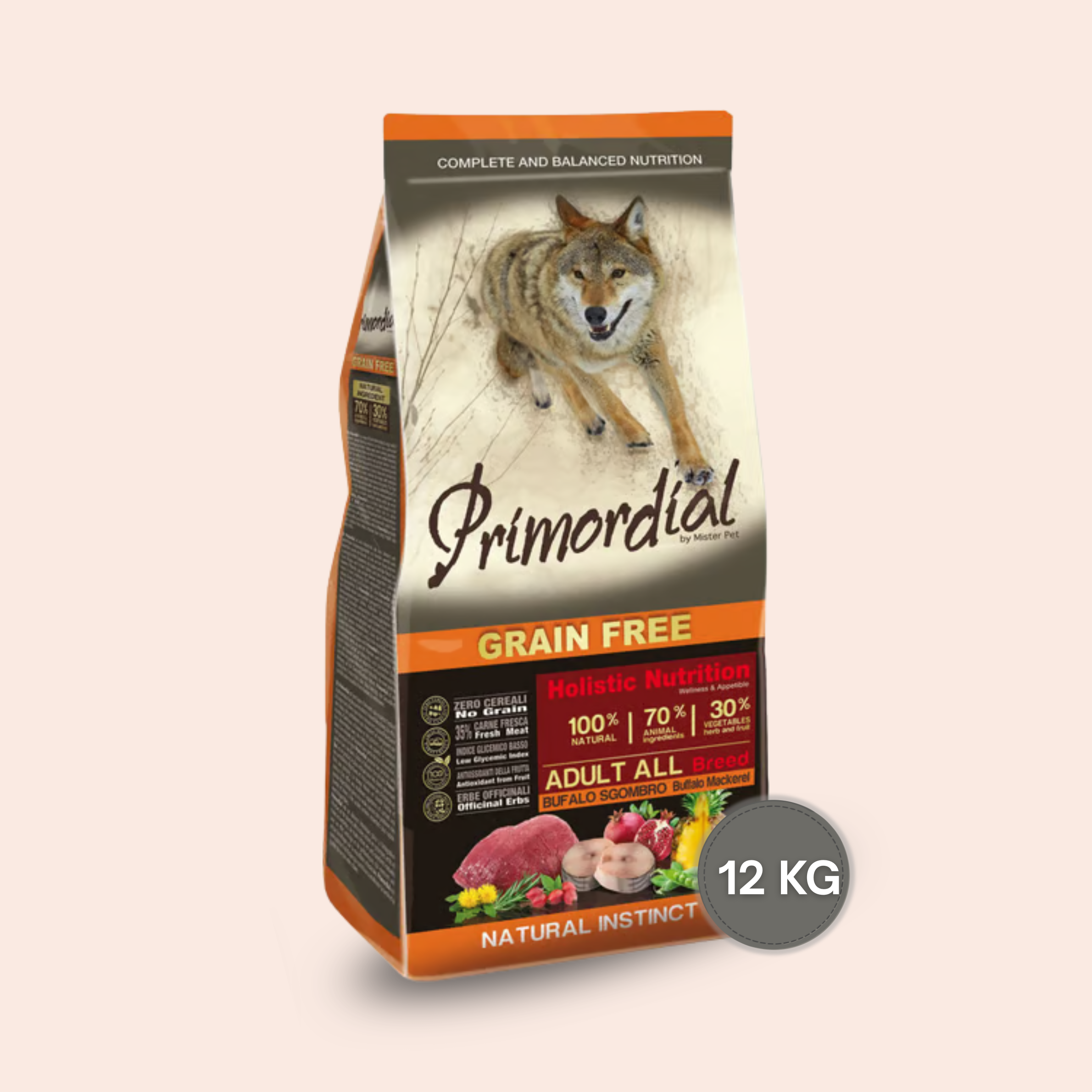 Primordial - Adulte Buffle & Maquereau 12 kg