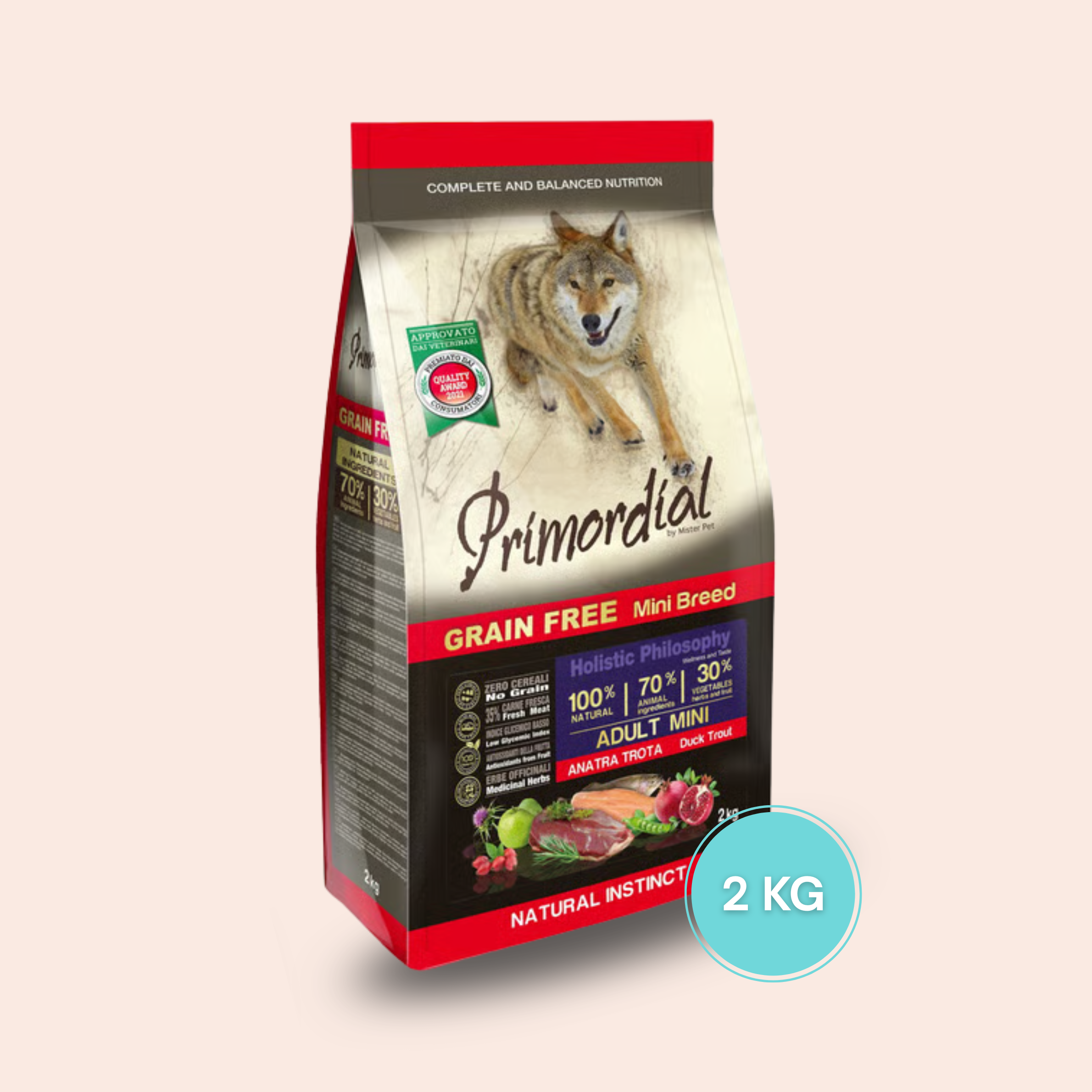 Primordial - Adulte Truite & Canard pour 2 kg